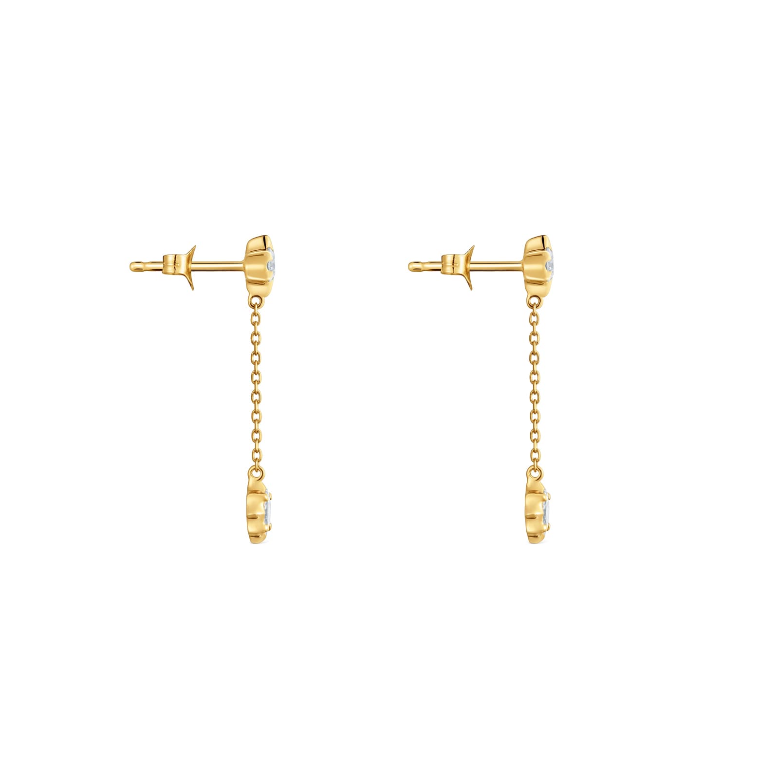 ARETES LARGOS DE ORO 9 KT Y DIAMANTES CREADOS LAB. TOUS IRISÉ LGD - 2