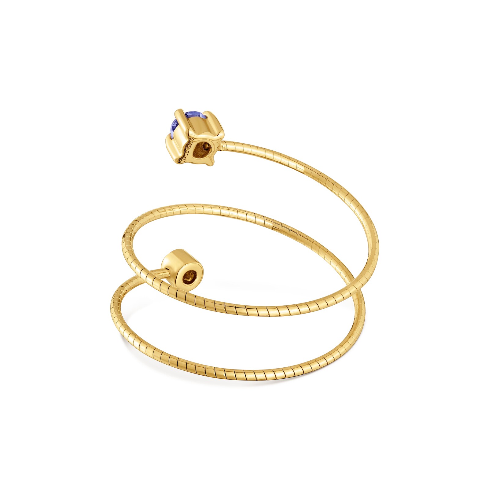 ANILLO ABIERTO DE ORO 9 KT, TITANIO, DIAMANTE Y TANZANITA TOUS BUCLE - 2
