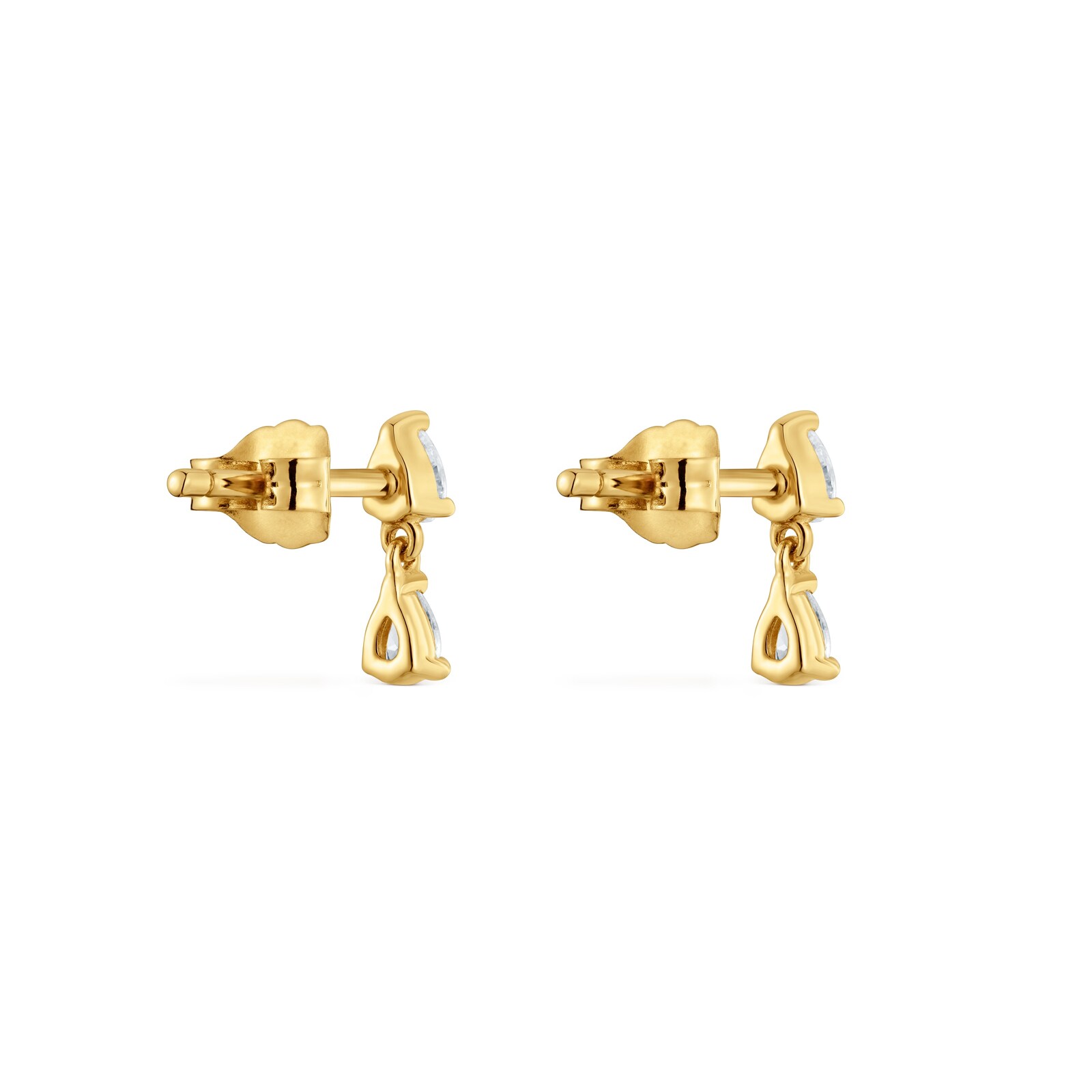 ARETES CORTOS DE ORO 9 KT Y DIAMANTES CREADOS LAB. TOUS IRISÉ LGD - 2