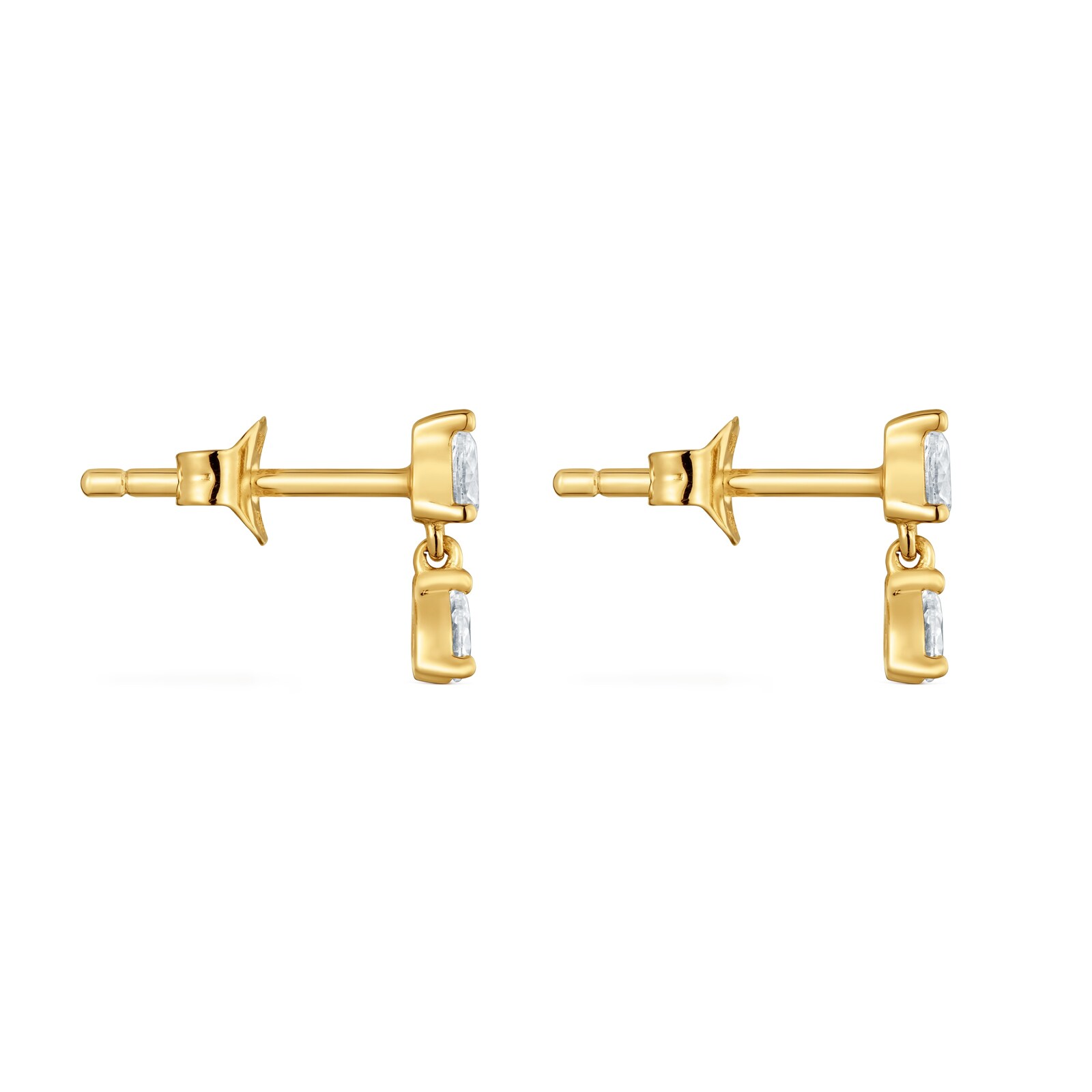 ARETES CORTOS DE ORO 9 KT Y DIAMANTES CREADOS LAB. TOUS IRISÉ LGD - 3