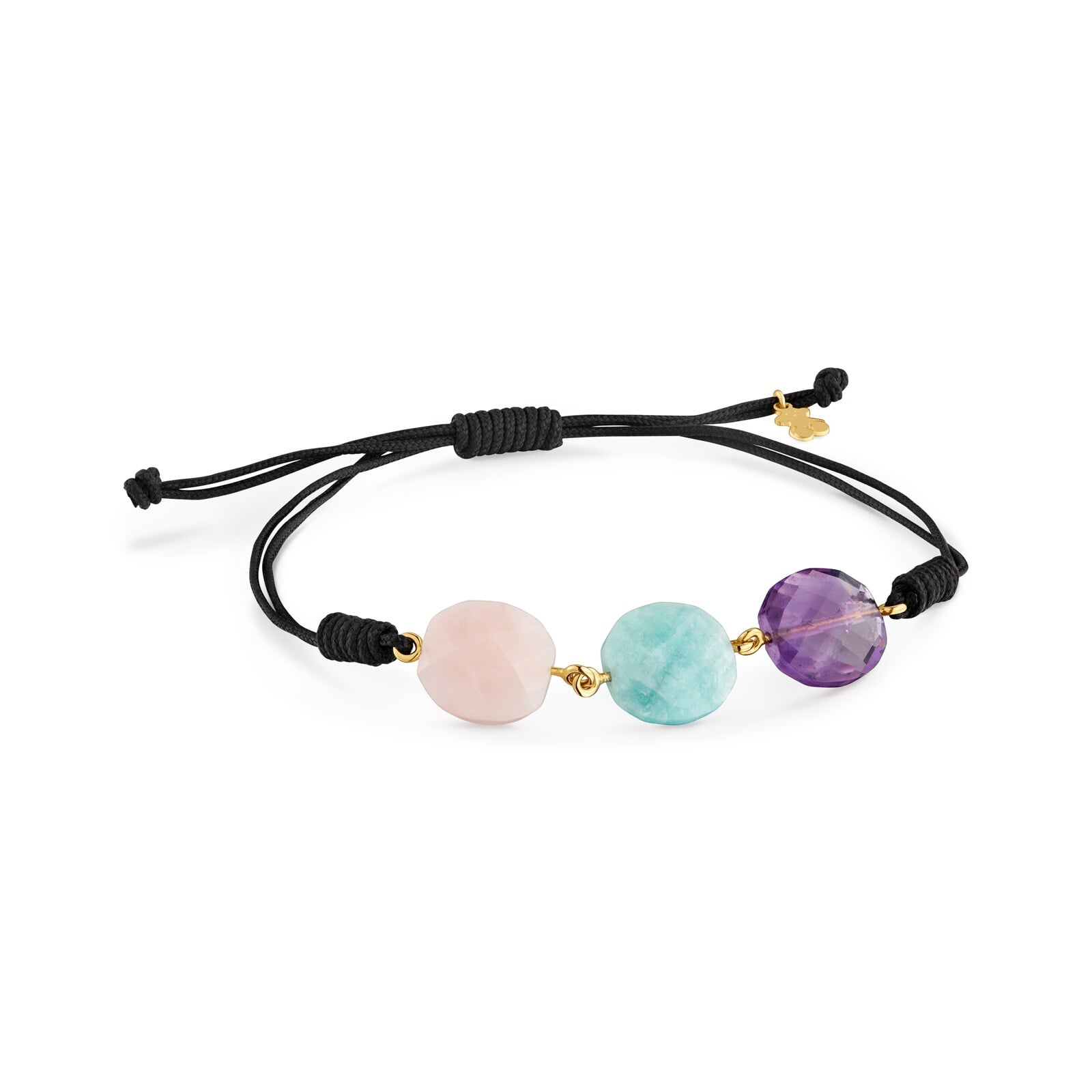 PULSERA DE NYLON CON BAÑO DE ORO 18 KT Y GEMAS TOUS BOLD MOTIF - 1