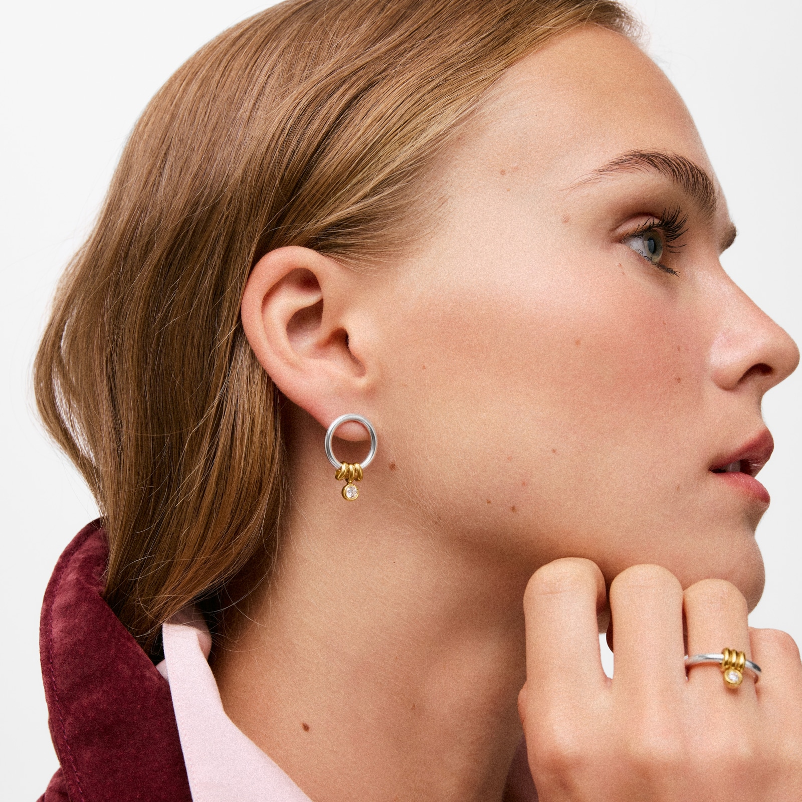 ARETES DE PLATA Y DIAMANTES CREADOS LAB. TOUS STRAIGHT LGD - 4
