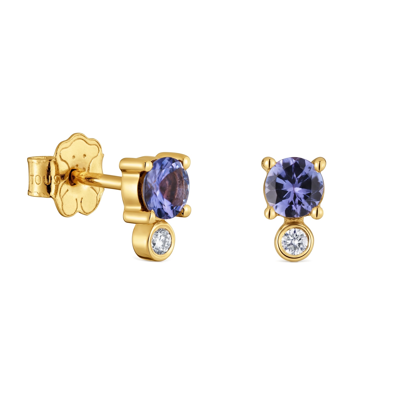 ARETES DE ORO 9 KT, DIAMANTES Y TANZANITAS TOUS BUCLE - 1