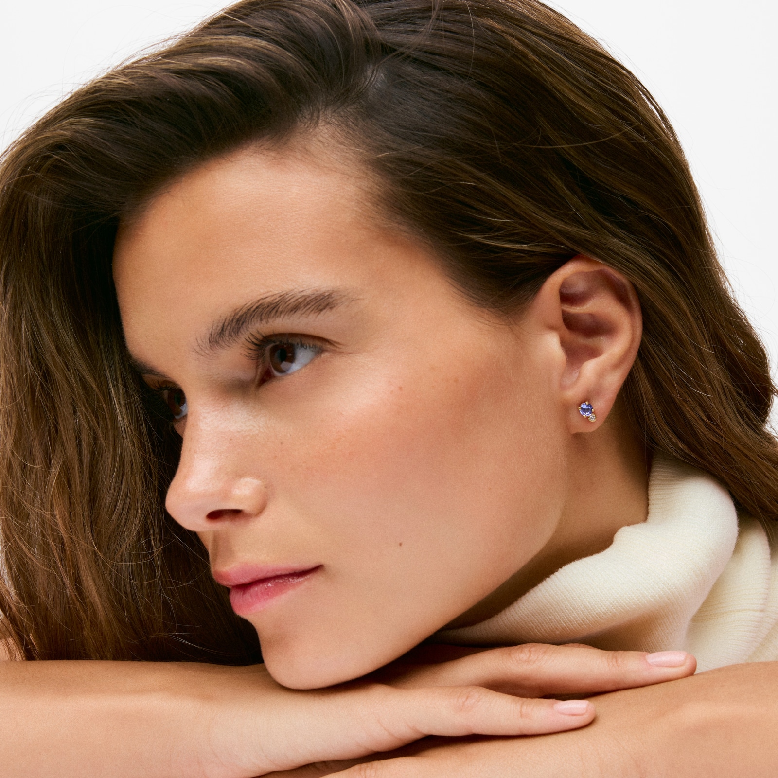 ARETES DE ORO 9 KT, DIAMANTES Y TANZANITAS TOUS BUCLE - 4