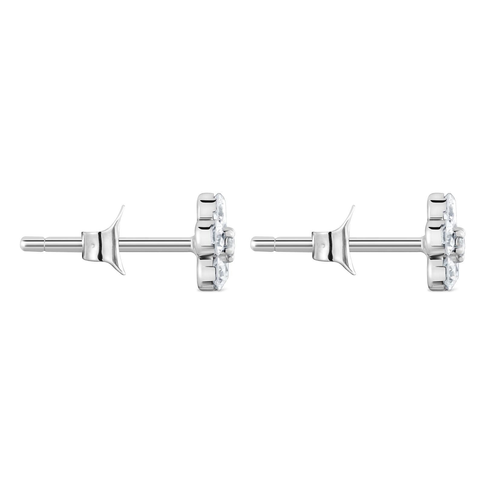 ARETES FLOR DE ORO BLANCO 9 KT Y DIAMANTES EN LAB TOUS IRISÉ LGD - 2