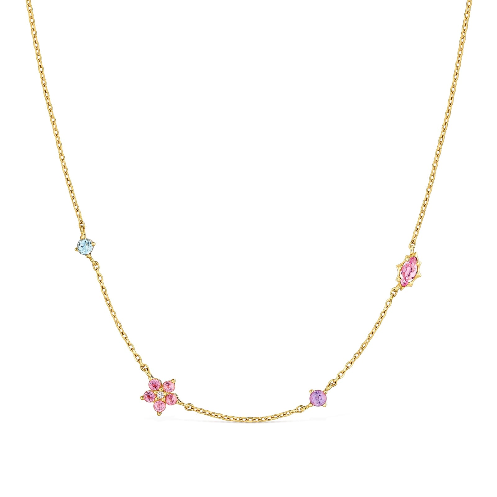 COLLAR DE ORO 9 KT, GEMAS Y DIAMANTES EN LAB. TOUS IRISÉ LGD - 1
