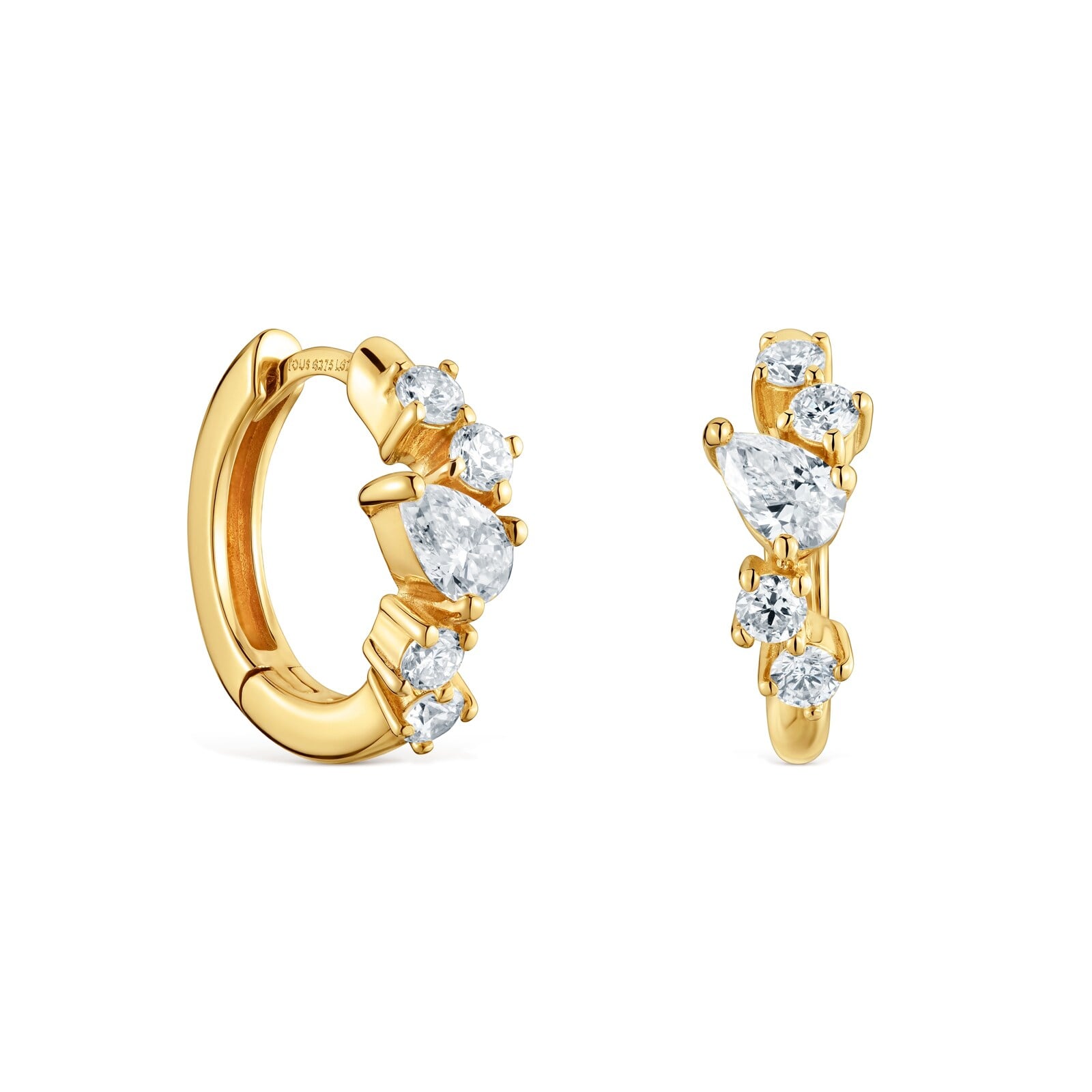 ARETES ARO DE ORO 9 KT Y DIAMANTES CREADOS LAB. TOUS IRISÉ LGD - 1