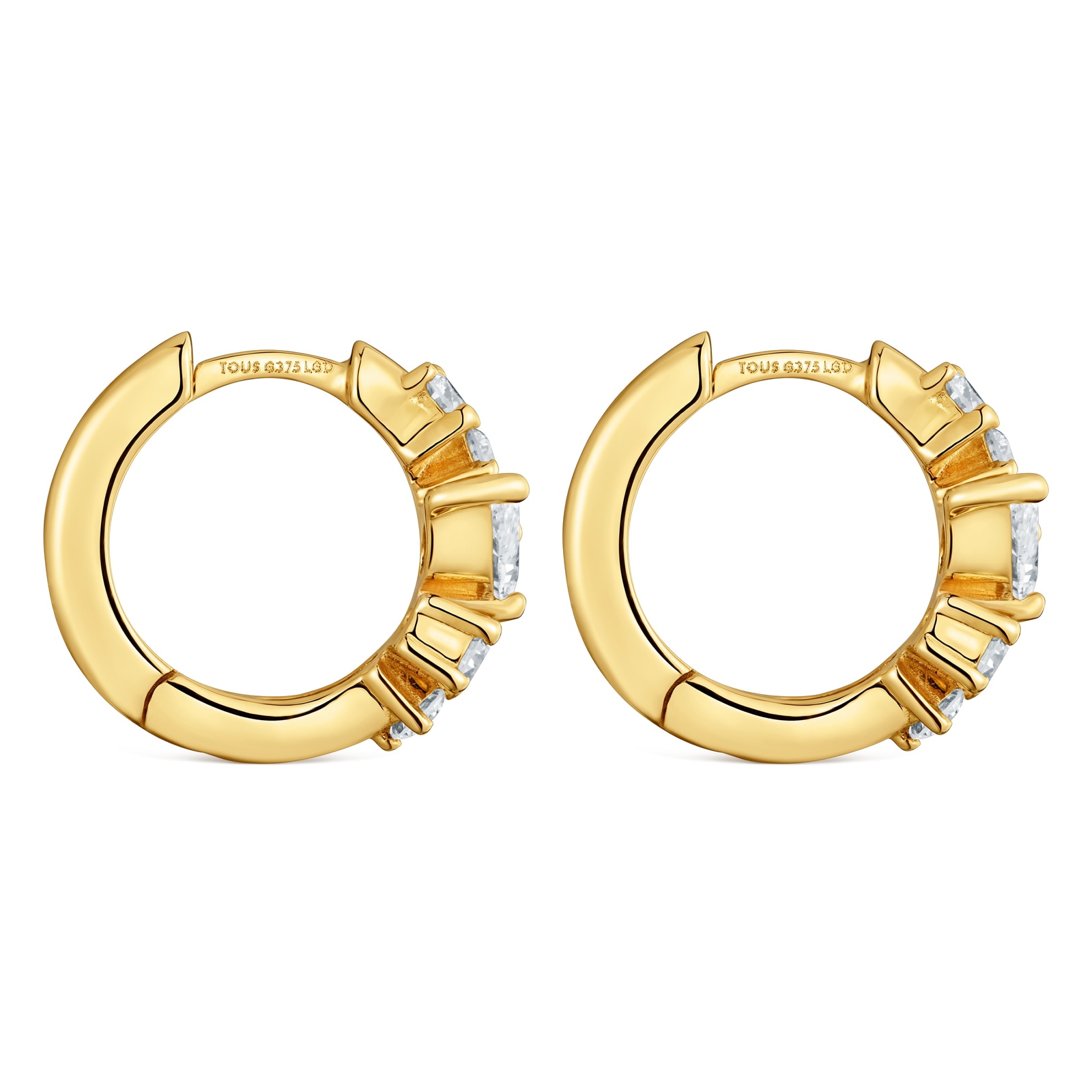 ARETES ARO DE ORO 9 KT Y DIAMANTES CREADOS LAB. TOUS IRISÉ LGD - 2