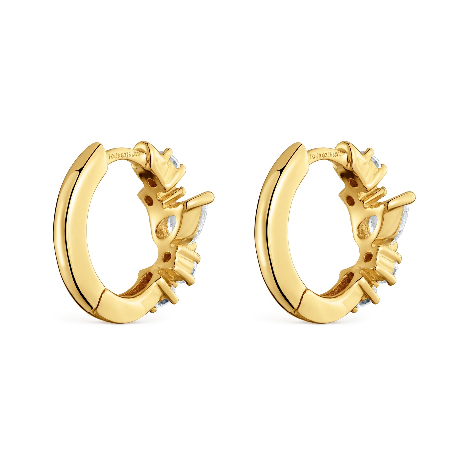 ARETES ARO DE ORO 9 KT Y DIAMANTES CREADOS LAB. TOUS IRISÉ LGD - 3
