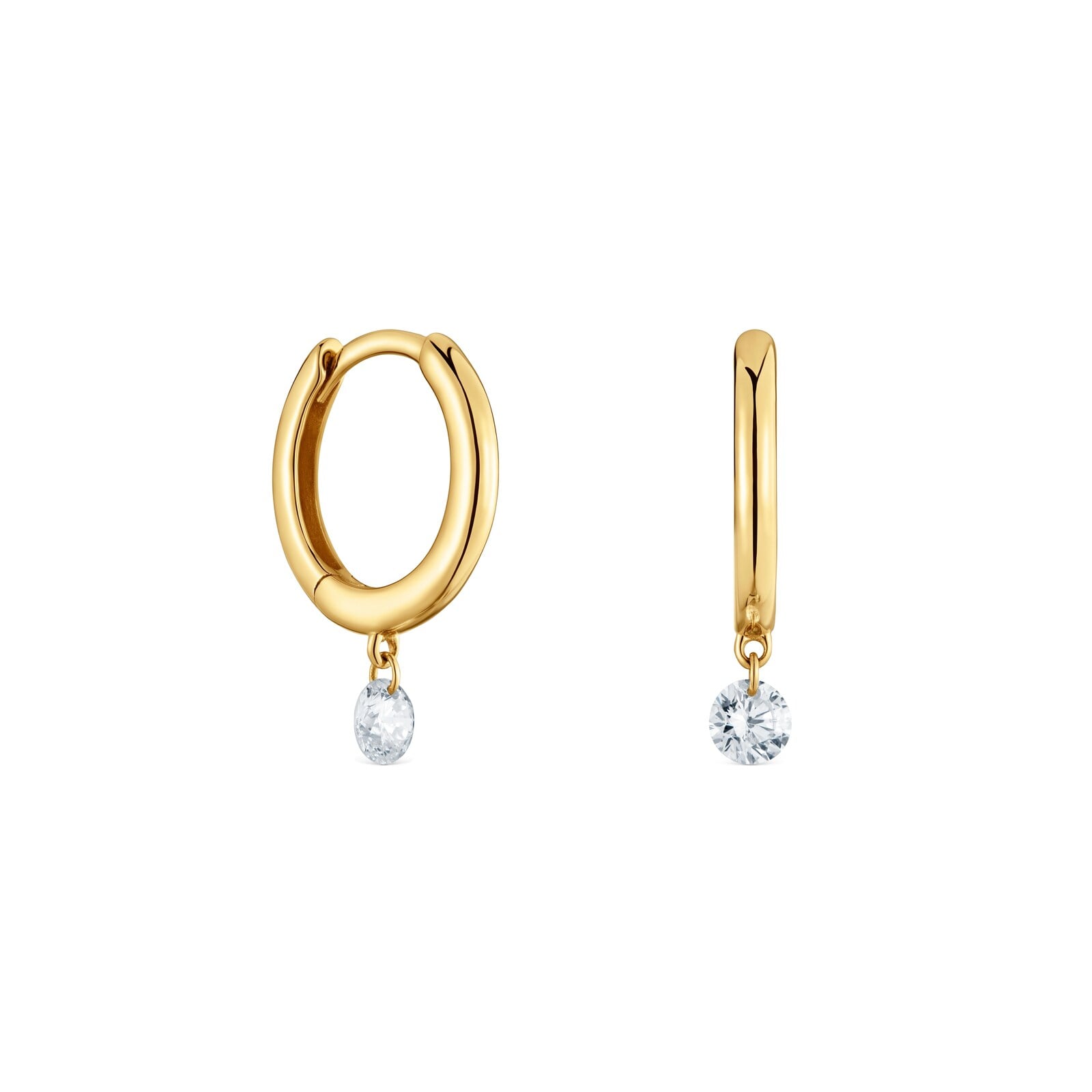 ARETES ARO DE ORO 9 KT Y DIAMANTE EN LAB. TOUS IRISÉ LGD - 1