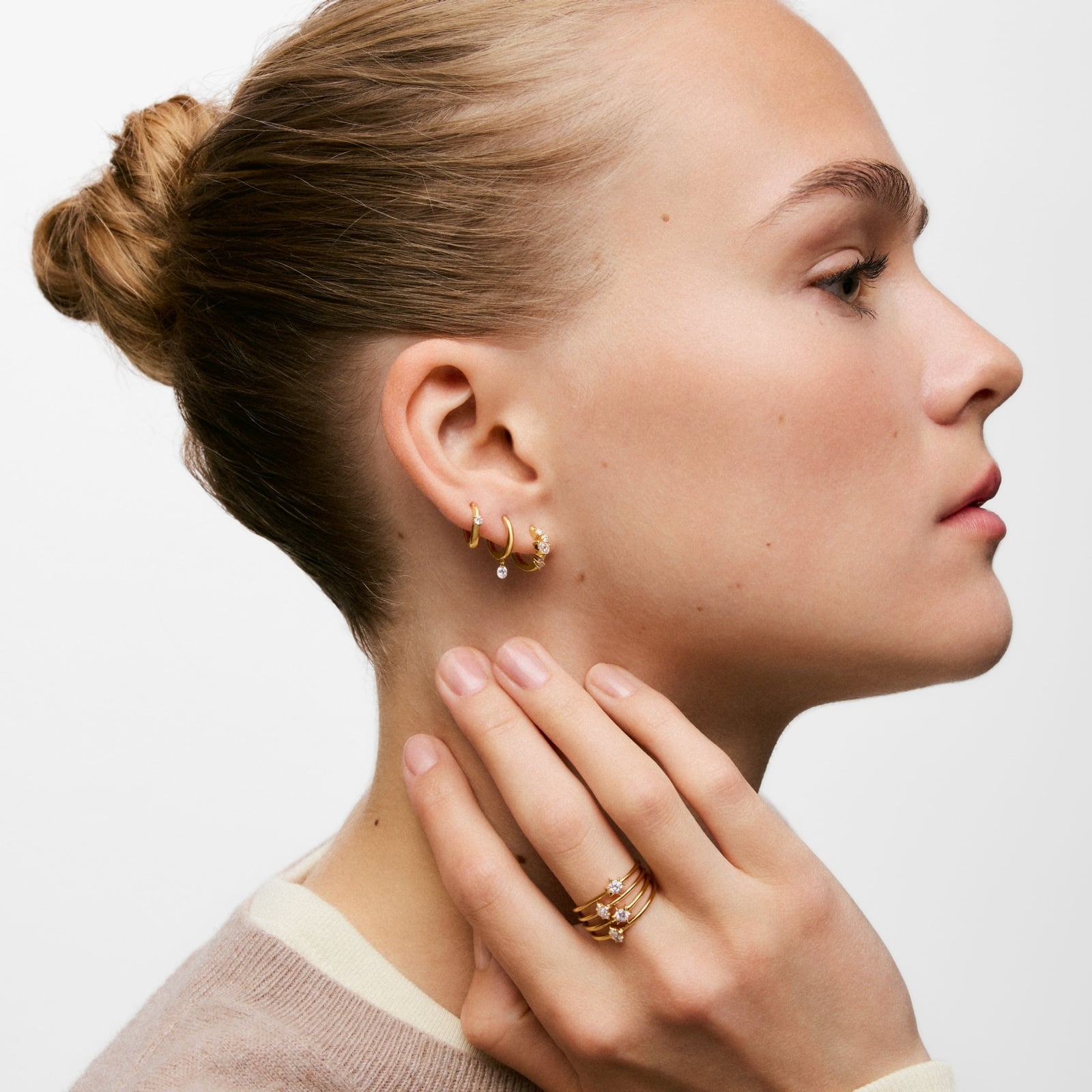 ARETES ARO DE ORO 9 KT Y DIAMANTE EN LAB. TOUS IRISÉ LGD - 4