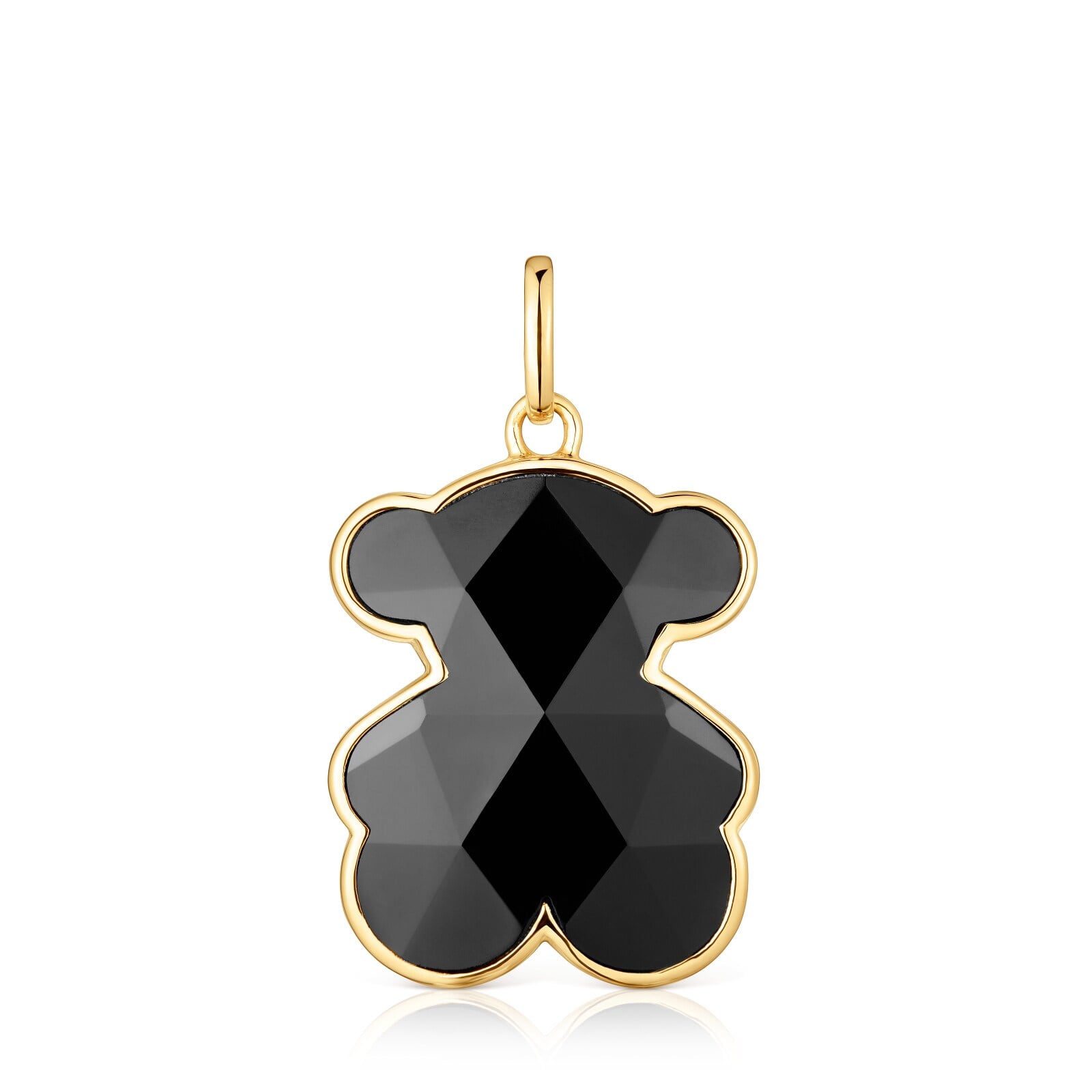 COLGANTE DIJE MEDIANO CON BAÑO DE ORO 18 KT TOUS Y OSO ÓNIX ICON COLOR - 1