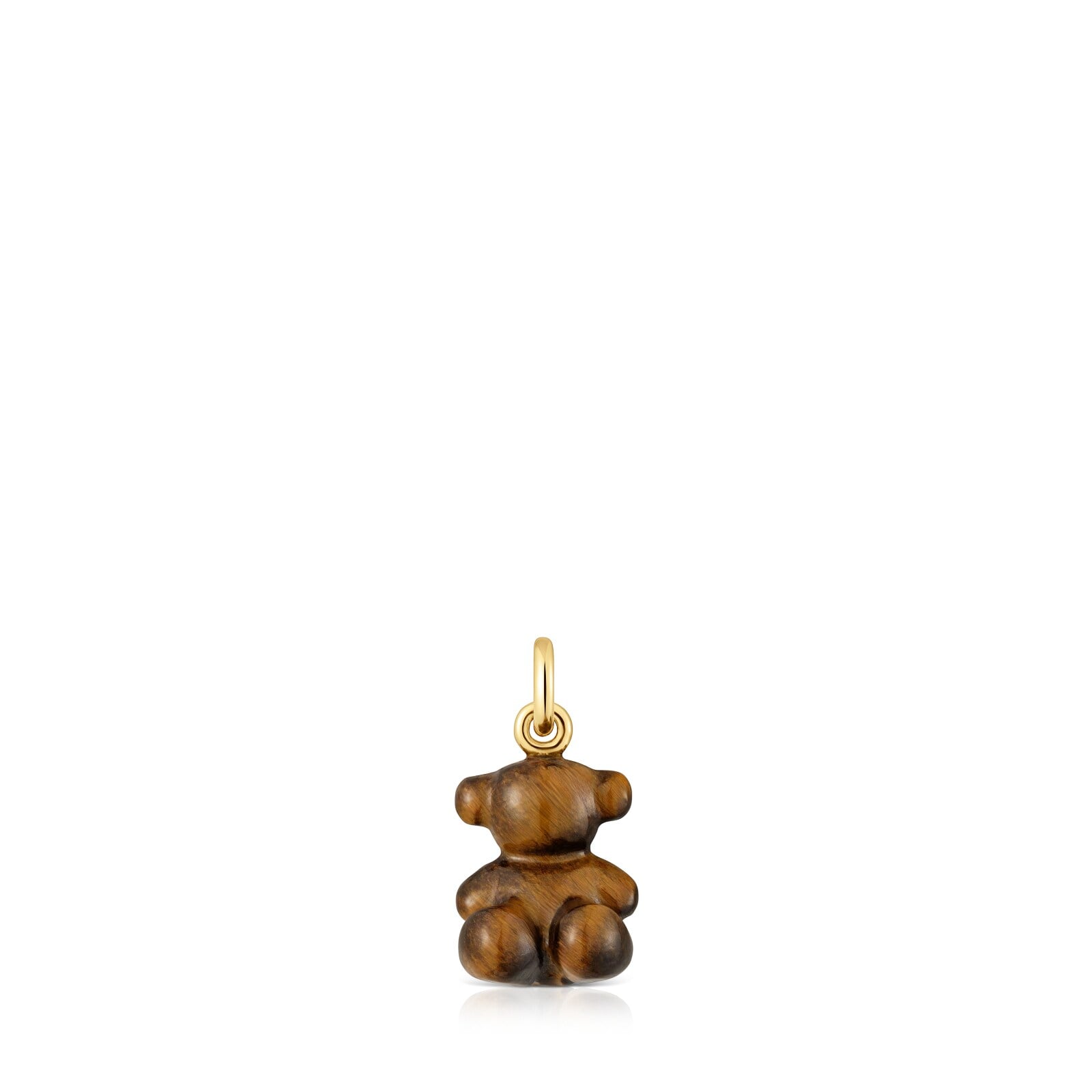 DIJE OSO PEQUEÑO CON OJO DE TIGRE Y ORO 14 KT BOLD BEAR - 1