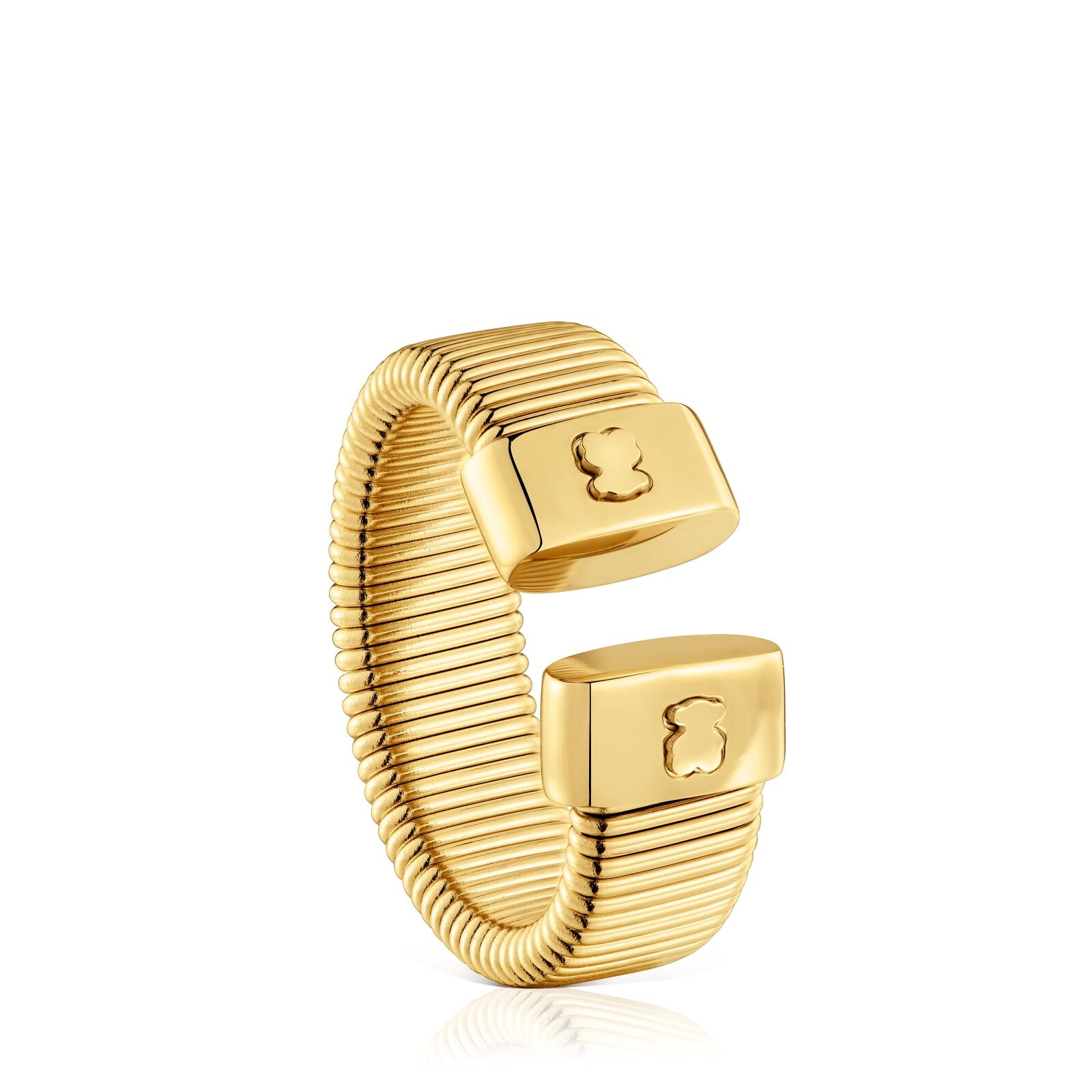 ANILLO ABIERTO DE ACERO DORADO BULEVARD - 1