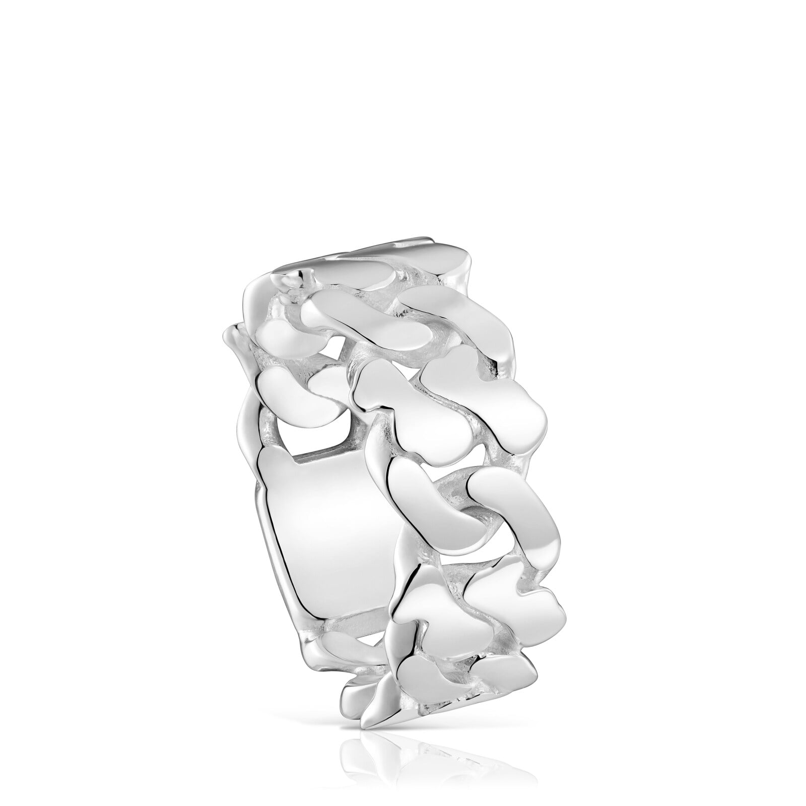 ANILLO DE PLATA 9 MM BEAR'S CHAIN - 1