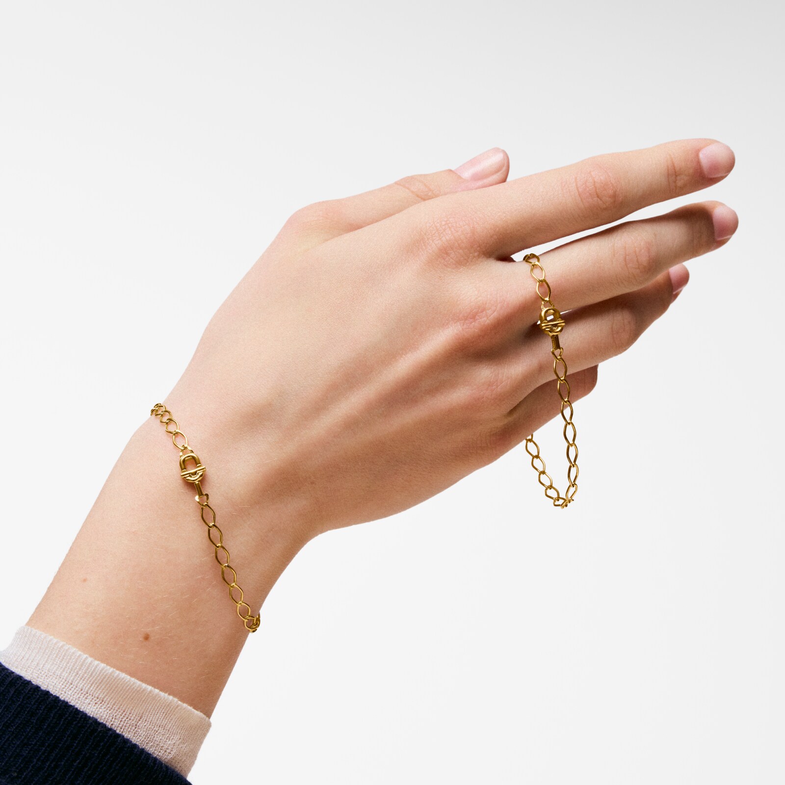 PULSERA CADENA ROMBOIDAL CON BAÑO DE ORO 18 KT SOBRE PLATA TOUS MANIFESTO - 4