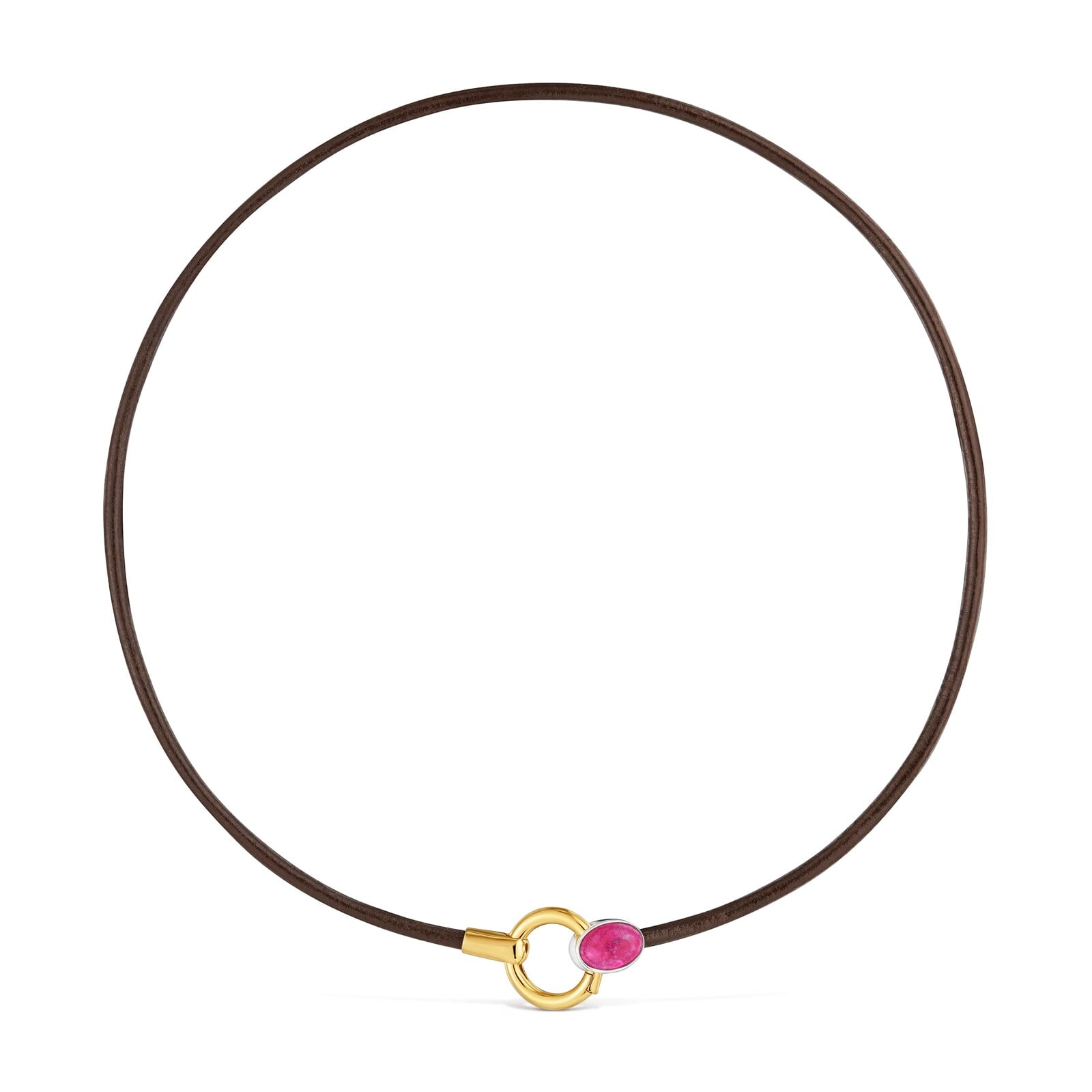 COLLAR BICOLOR CON CALCITA Y CORDÓN DE PIEL TOUS GEM POWER - 1
