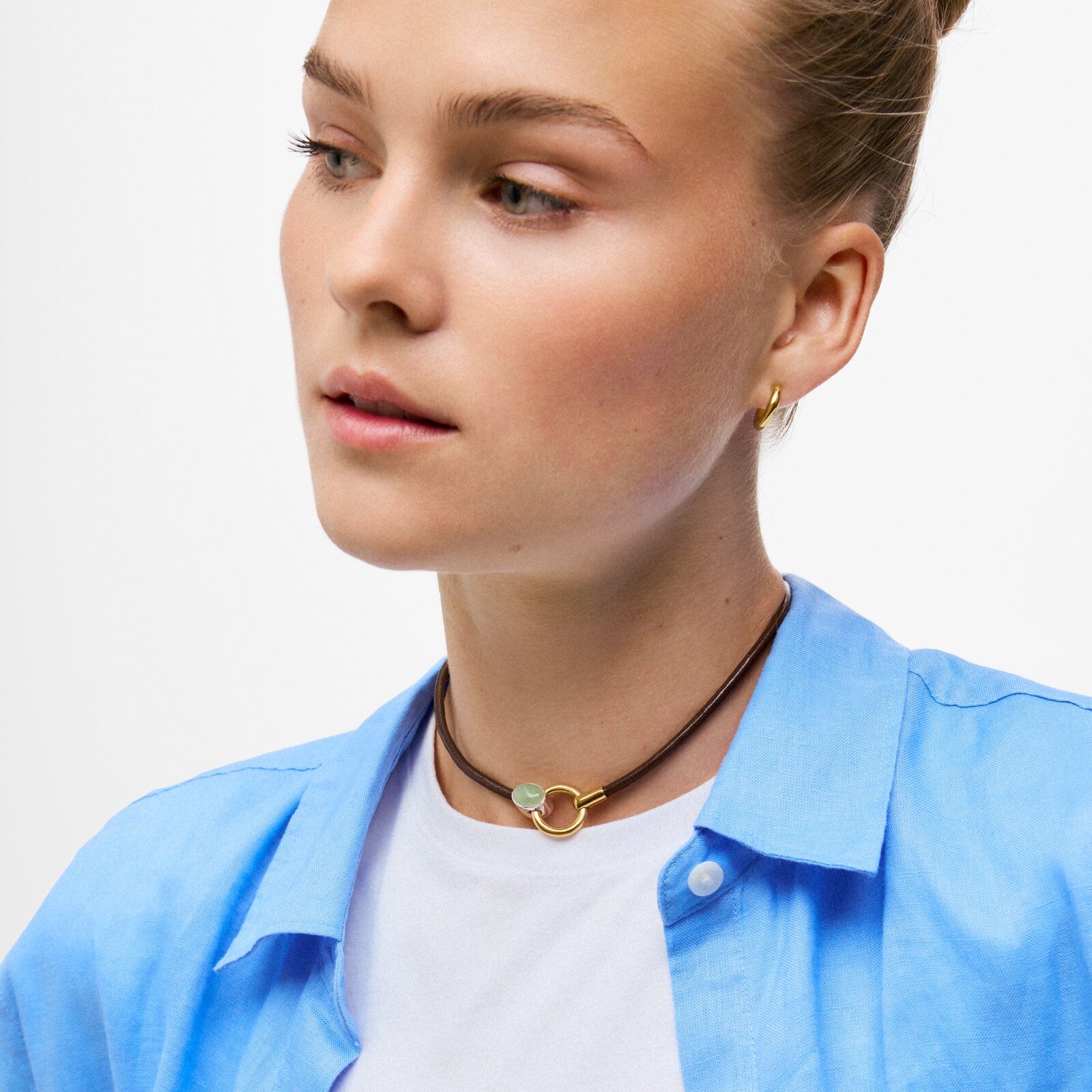 COLLAR BICOLOR CON CALCITA Y CORDÓN DE PIEL TOUS GEM POWER - 5