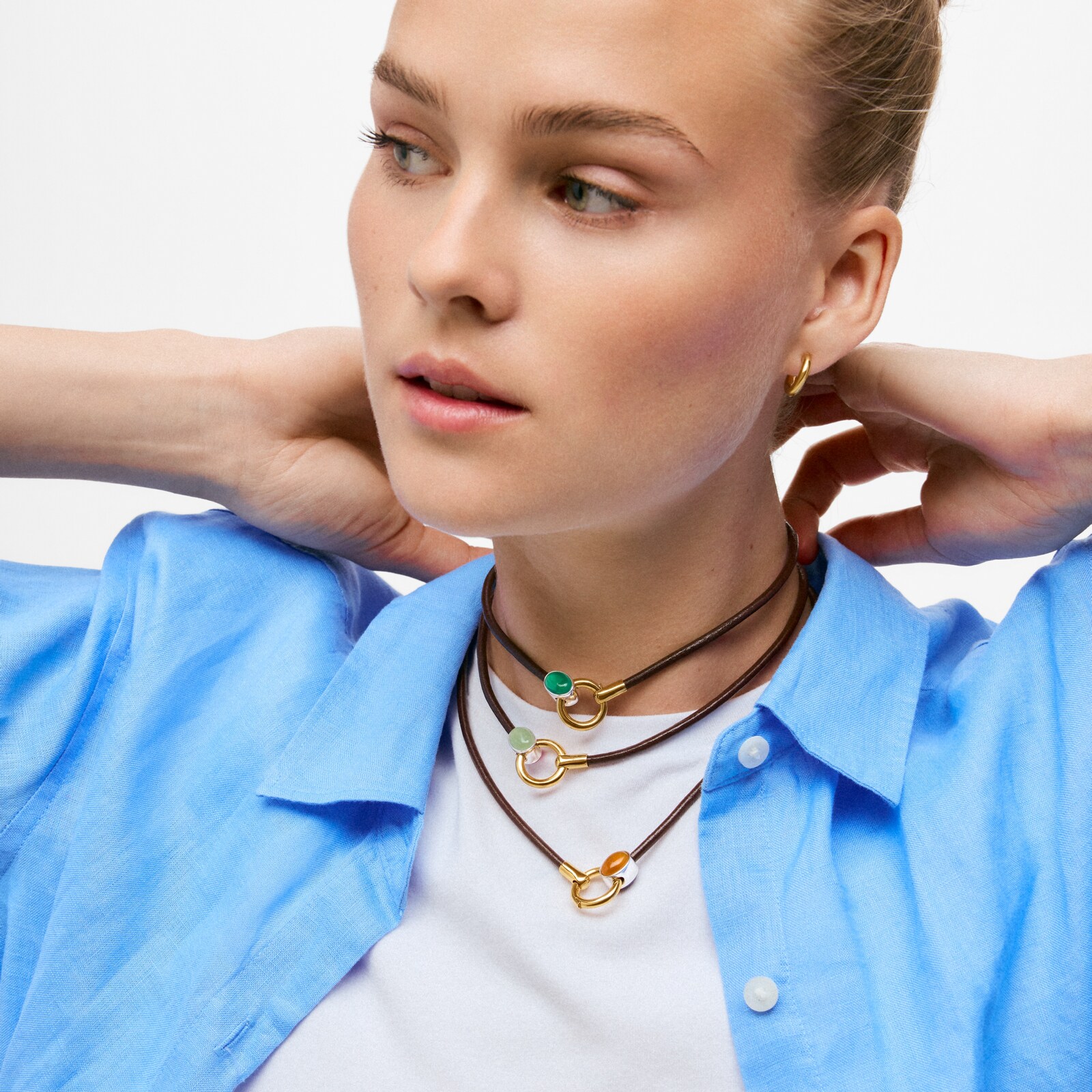 COLLAR BICOLOR CON LAPISLÁZULI Y CORDÓN DE PIEL TOUS GEM POWER - 6