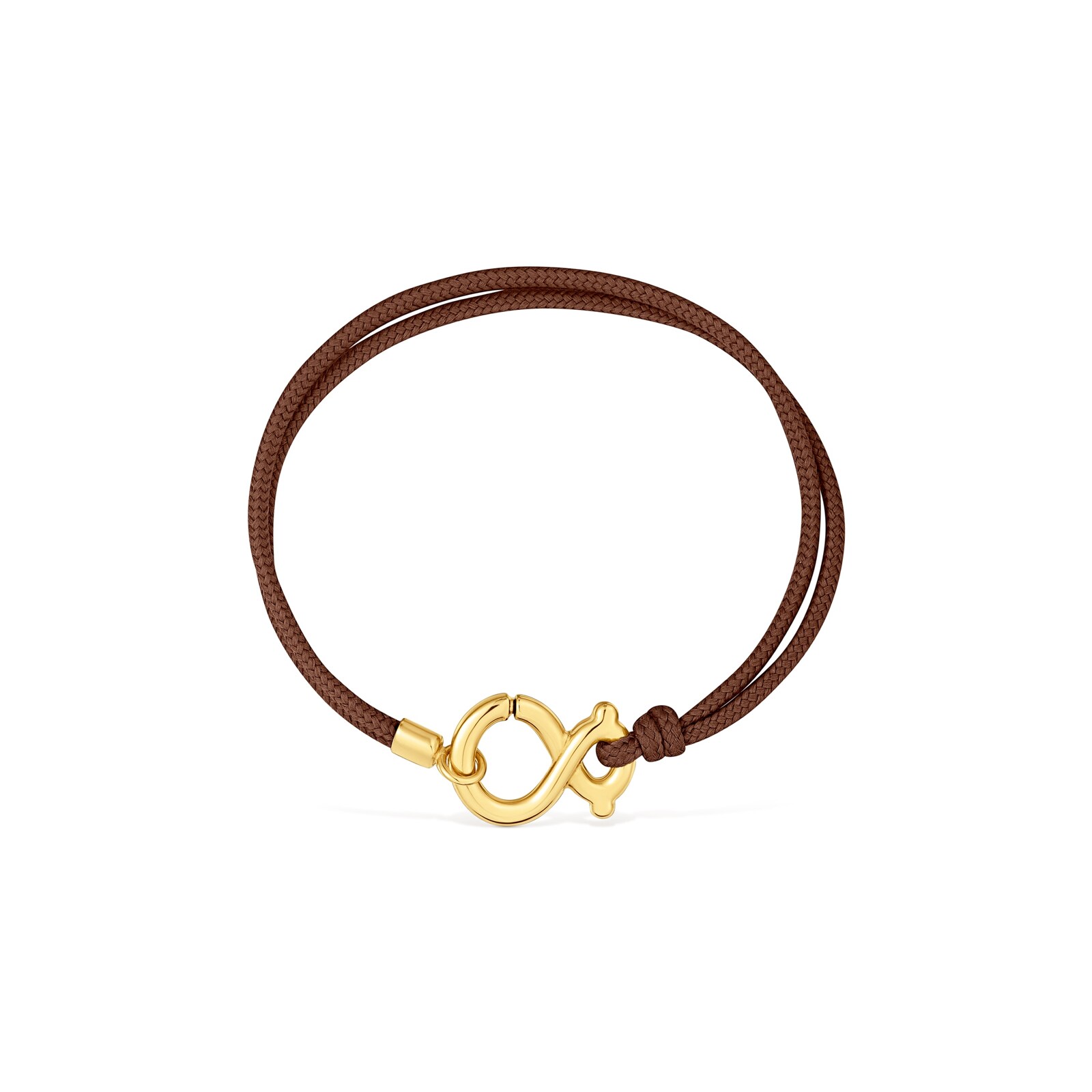 PULSERA CON BAÑO DE ORO 18 KT CORDÓN MARRÓN TOUS INFINITY - 2