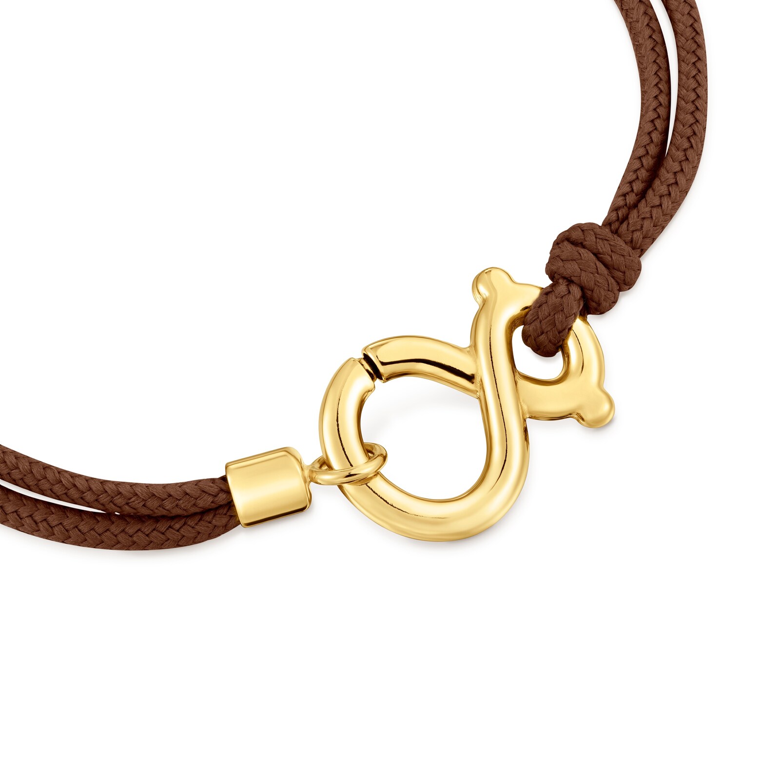 PULSERA CON BAÑO DE ORO 18 KT CORDÓN MARRÓN TOUS INFINITY - 3