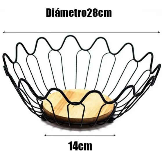 FRUTERO DISEÑO FLOR CON BASE DE MADERA - 2
