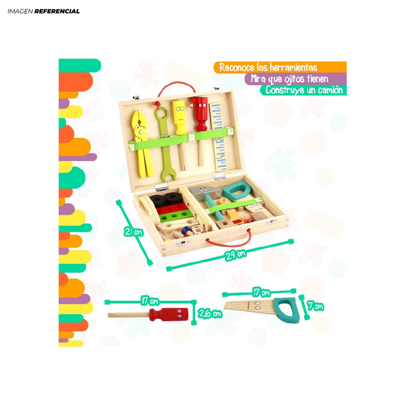KIT INFANTIL HERRAMIENTAS ANIMADAS DE MADERA - 2