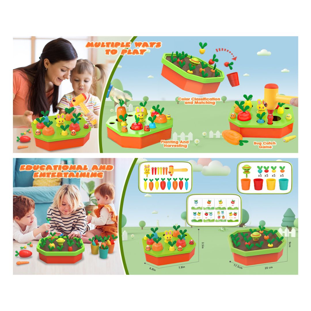 JUEGO DIDÁCTICO MONTESSORI COSECHA ZANAHORIAS 5 EN 1 - 3