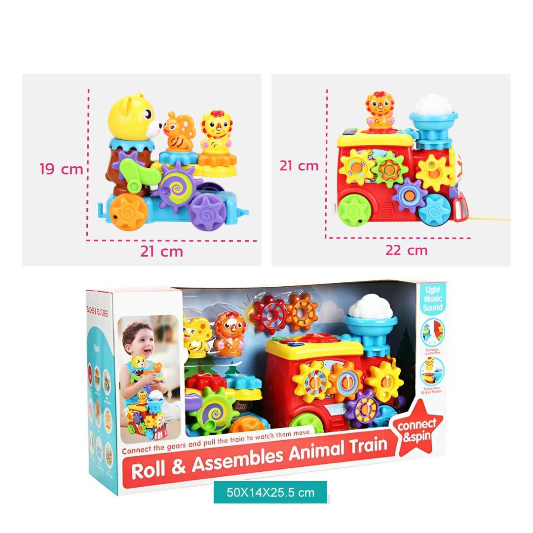 JUGUETE BEBÉ TREN GRANDE INFANTIL ENGRANAJES LUCES SONIDOS - 3
