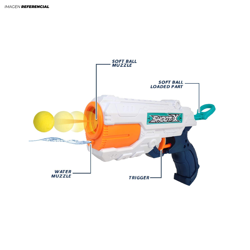 PISTOLA AGUA 2 EN 1 + LANZA PELOTAS NIÑOS - 2