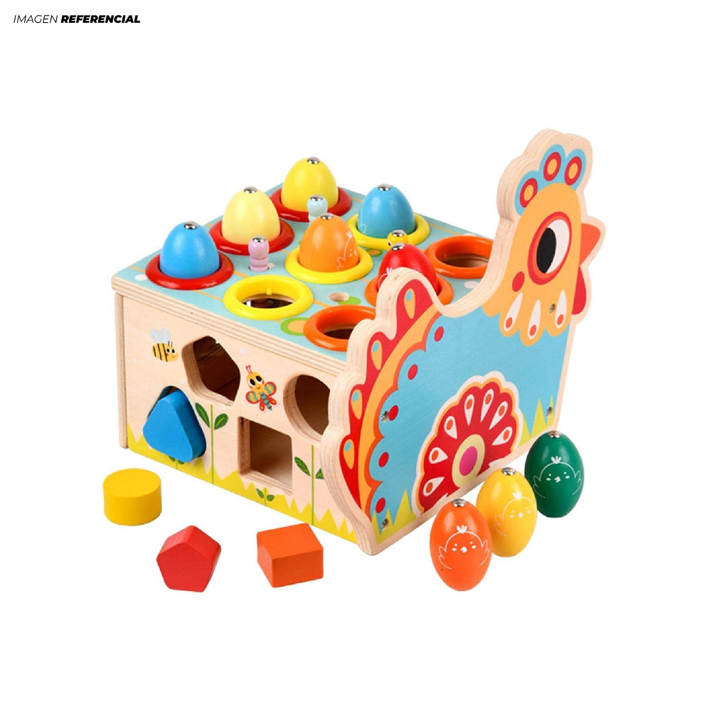 JUEGO MESA GALLINA DIDÁCTICA ENCAJE NIÑOS - 1