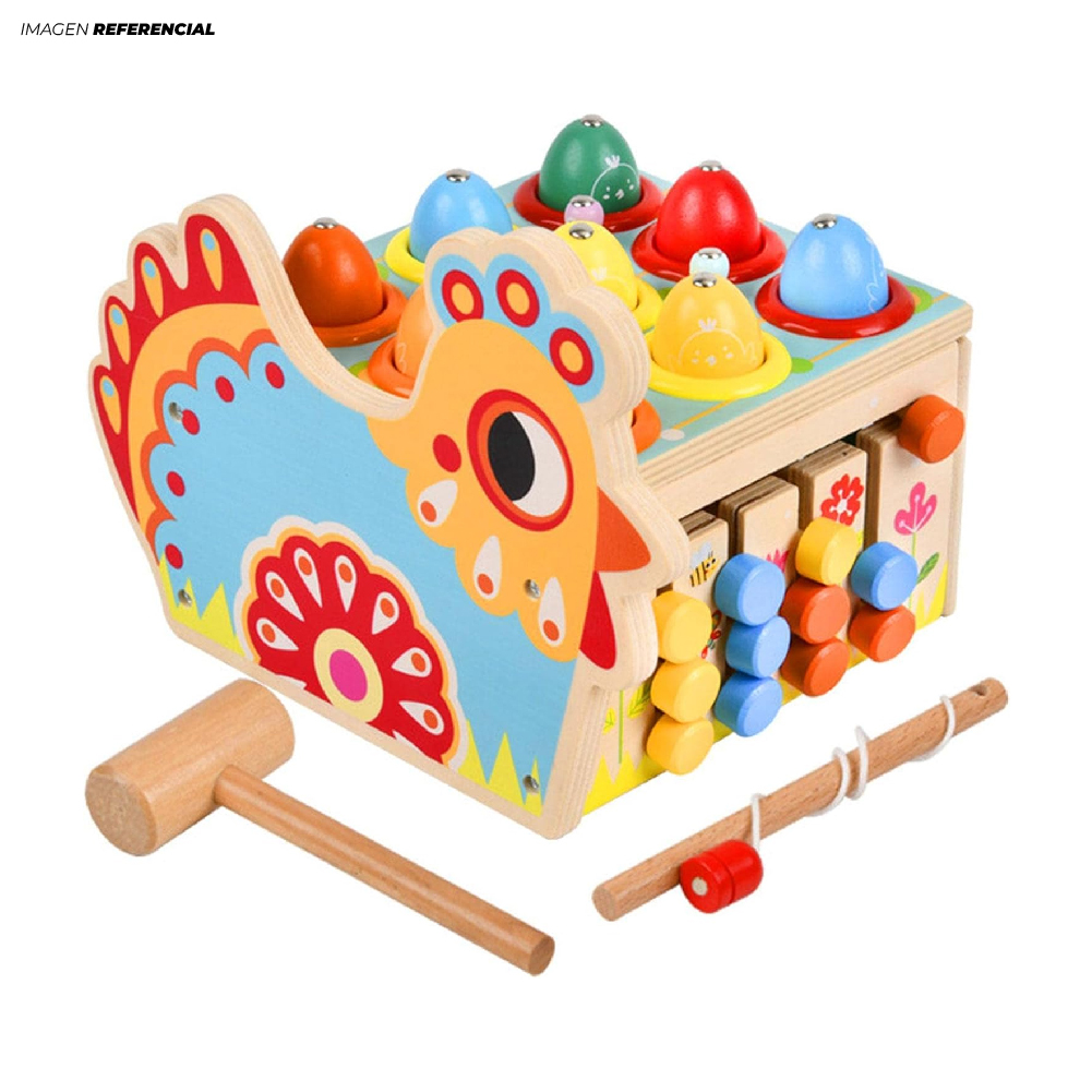 JUEGO MESA GALLINA DIDÁCTICA ENCAJE NIÑOS - 2