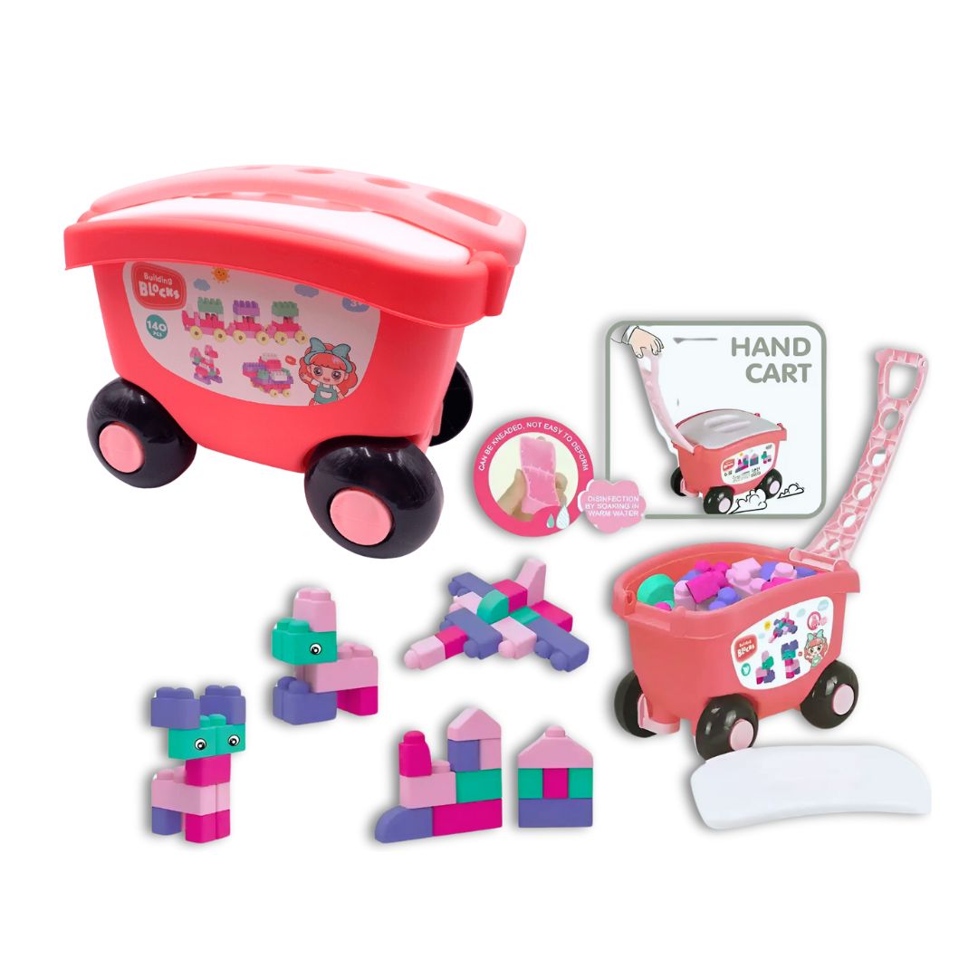 CARRETA ROSA PLAYGO BLOQUES DE CONSTRUCCIÓN 140 PZS. - 1