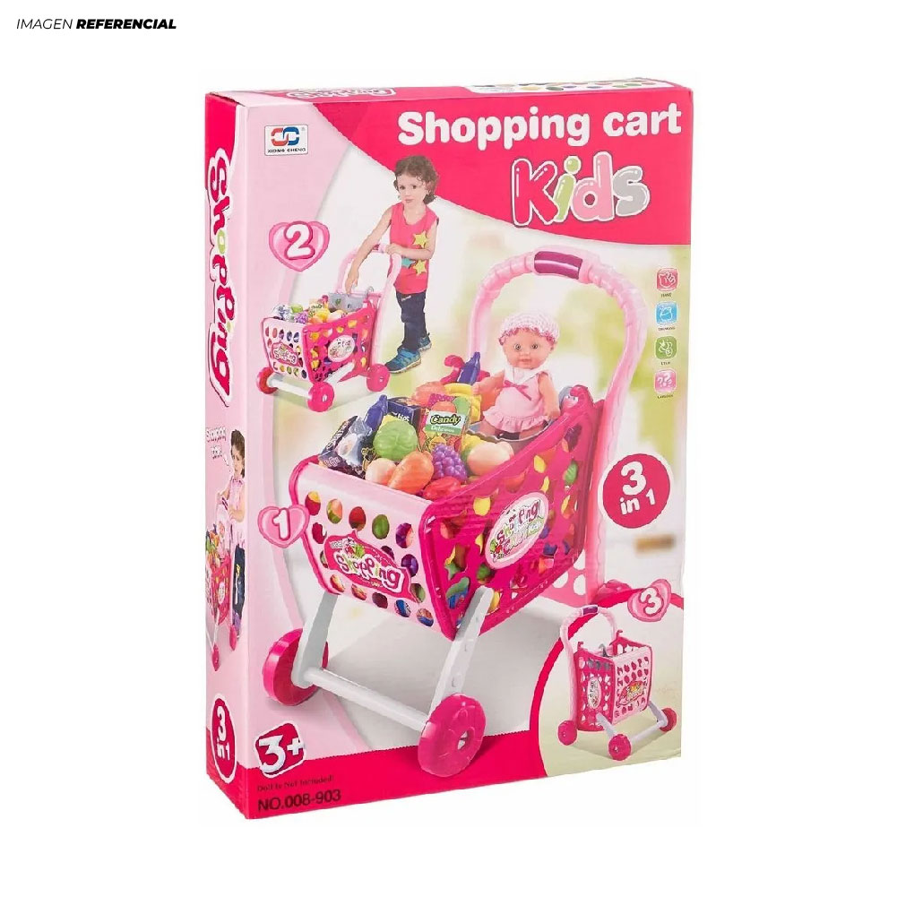 JUGUETE CARRITO COMPRAS 3 EN 1 NIÑAS - 1