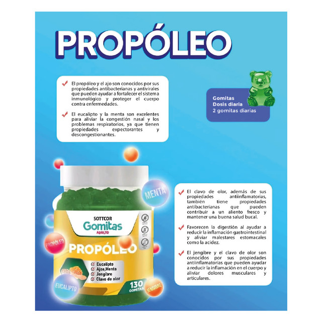 PROPÓLEO PARA ADULTOS 130 GOMITAS 03 UNIDADES - 2