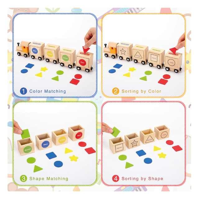 TREN DE JUGUETE PARA CLASIFICAR FORMAS COLORIDO DIDÁCTICO PARA NIÑOS - 2