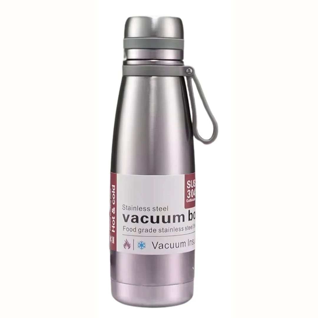 BOTELLA TERMICA DE ACERO INOXIDABLE 1L PLATEADO - 2