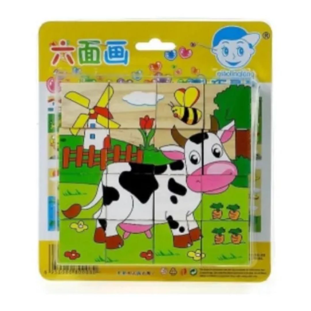 CUBOS ARMABLES DE ANIMALES GRANJA 16 CARAS - 2