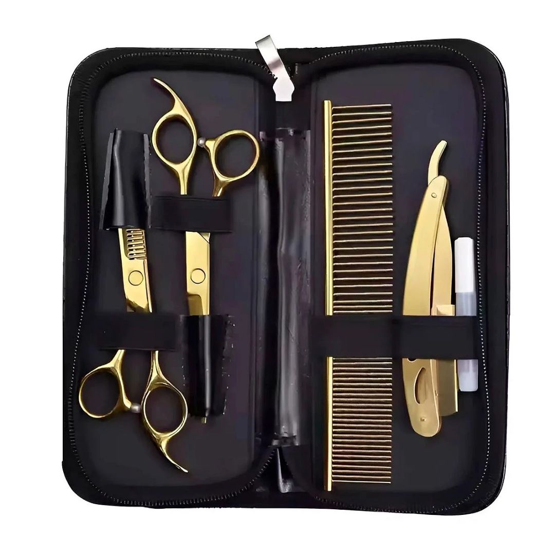 2 SET PREMIUM DE BARBERÍA DORADO CON ESTUCHE PROFESIONAL - 5