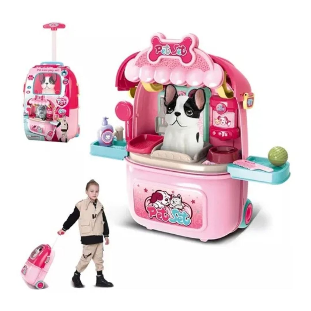 MOCHILA CASA DE MASCOTAS 2 EN 1 – SET DE VETERINARIA Y CUIDADO CON PELUCHE - 2
