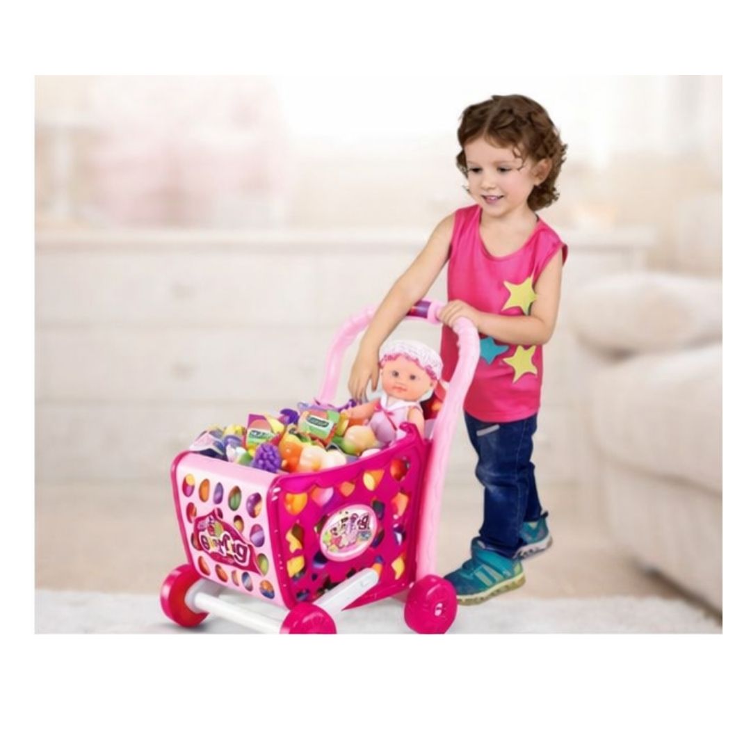 CARRITO DE COMPRAS INFANTIL 3 EN 1 CON ACCESORIOS JUGUETE DE SIMULACIÓN PARA NIÑOS - 2
