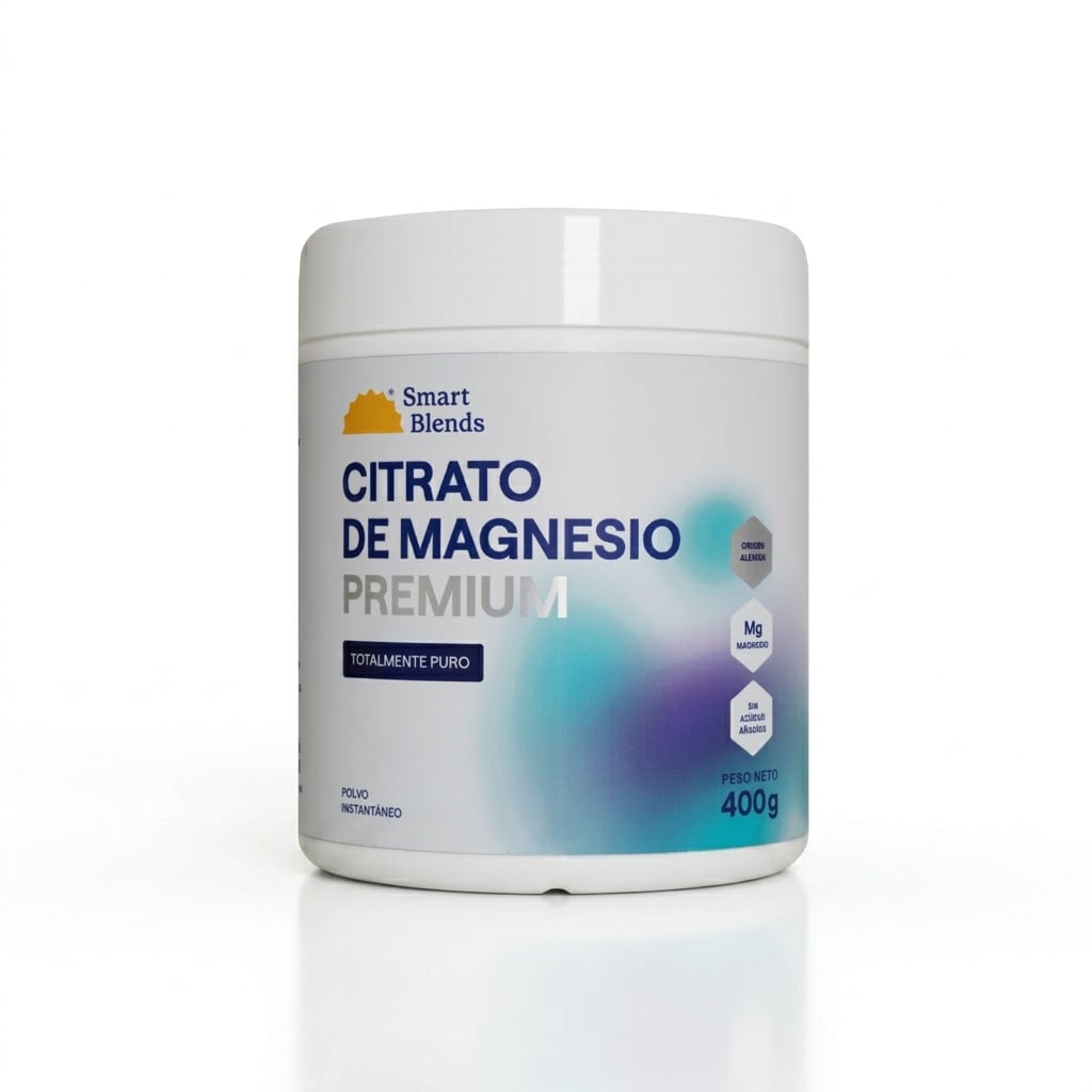 CITRATO DE MAGNESIO PREMIUM SMART BLENDS 400 G - POLVO INSTANTÁNEO - SIN AZÚCAR - 1