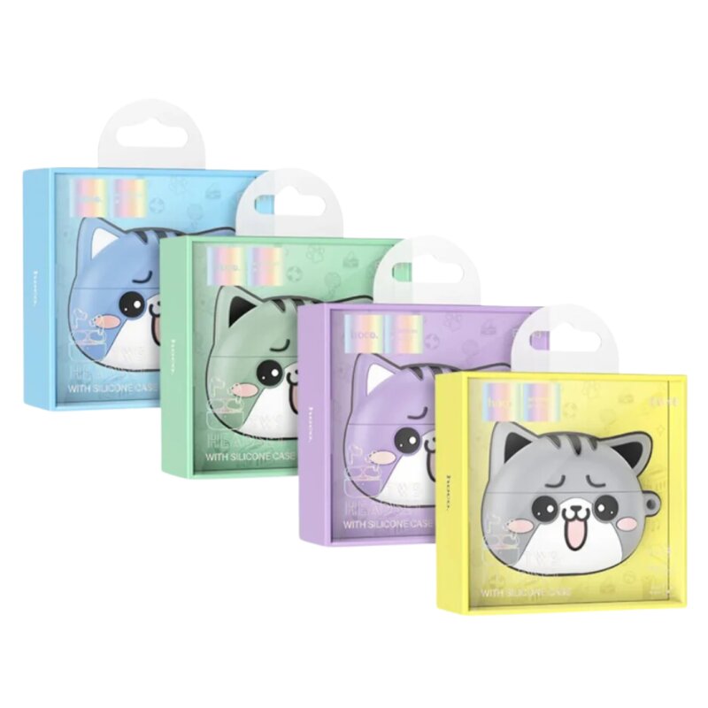 AUDÍFONOS INALÁMBRICOS CON FUNDA DE GATO EN COLORES MODELO EW48 - 2