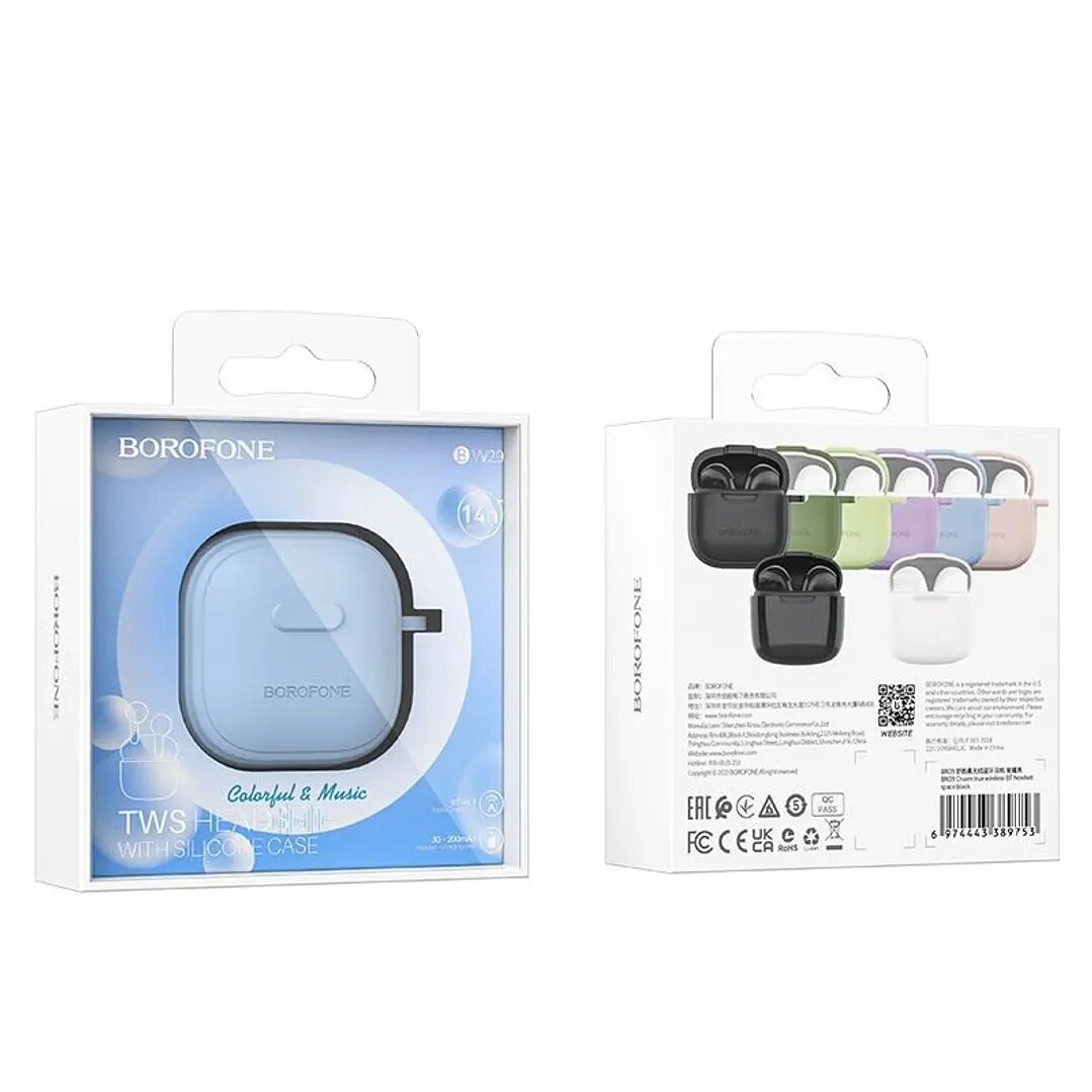 AUDIFONO INALAMBRICO BLUETOOTH CASE GOMA BOROFONE BW29 COLORES - 2
