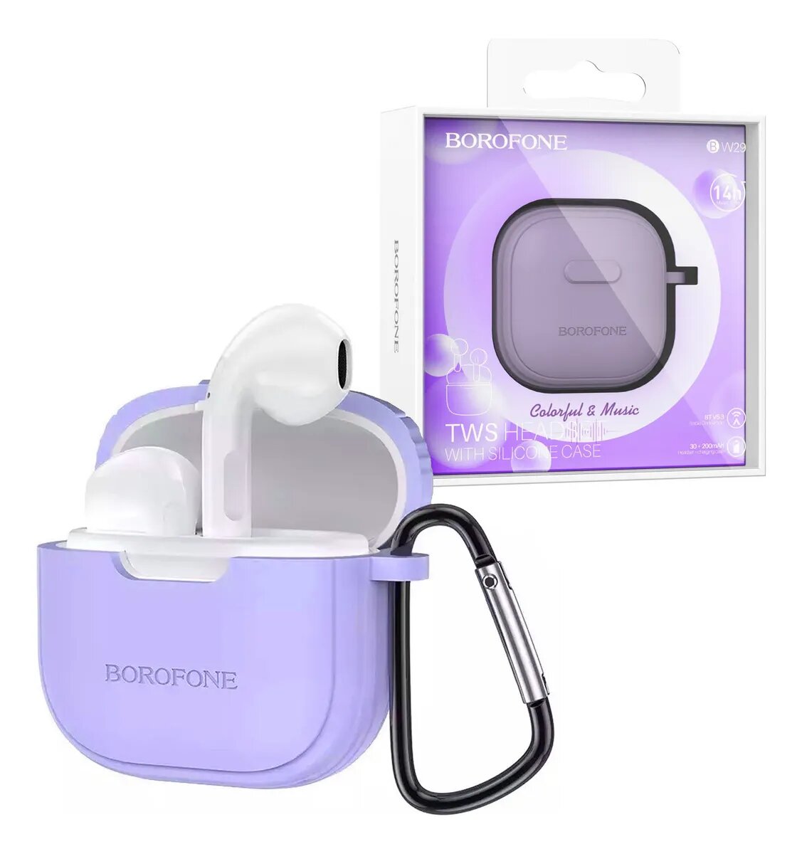 AUDIFONO INALAMBRICO BLUETOOTH CASE GOMA BOROFONE BW29 COLORES - 2