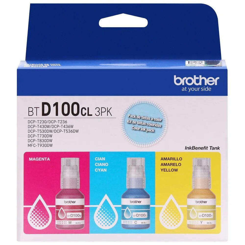 TRIPACK DE TINTAS BROTHER BTD100CL 3PK COLORES - 2
