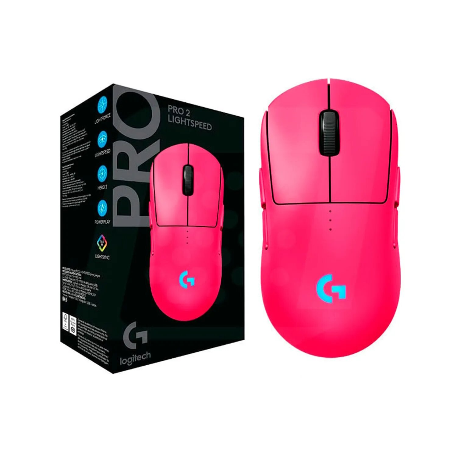 MOUSE LOGITECH G PRO 2 LIGTHSPEED WIRELESS HERO 2 44K LIGHTFORCE / LIGHTSYNC RGB MAGENTA - 1