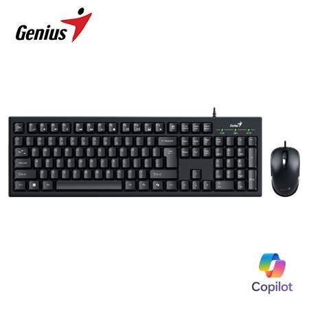 TECLADO GENIUS + MOUSE KM-100SE AI COPILOT USB SP BLACK - 1