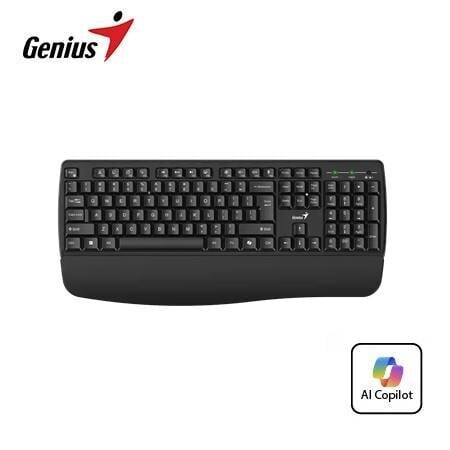 TECLADO GENIUS WIRELESS KB-7123 AI COPILOT MULTIMEDIA USB SP BLACK - 2
