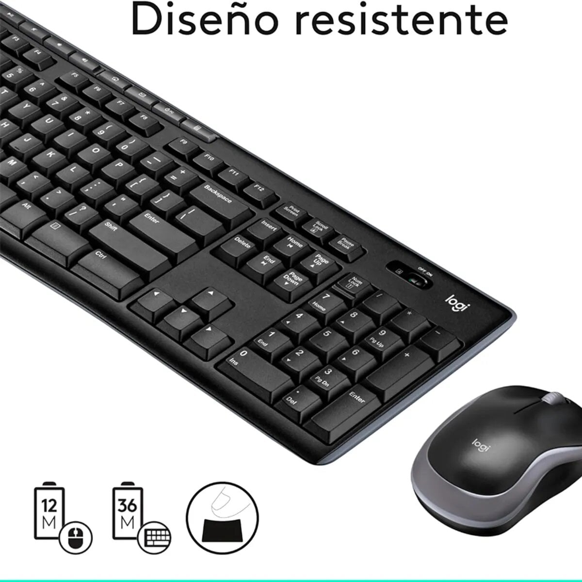 TECLADO LOGITECH + MOUSE MK270 WIRELESS USB BLACK - 2
